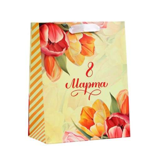 Пакет подарочный бумажный 18*23*10см Яркий момент