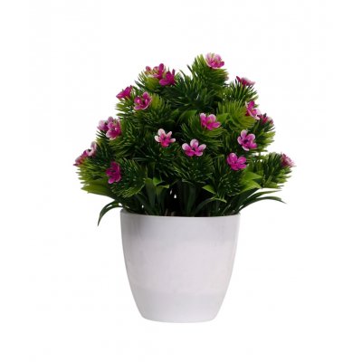 Бонсай в горшке "Пушистый цветочный куст" 8*16 см, микс