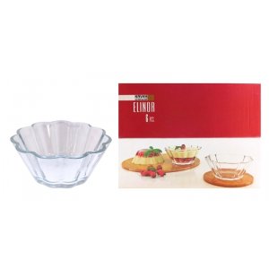 Набор салатников 6шт 150мл ELINOR 10х10х4см стекло в подарочной упаковке