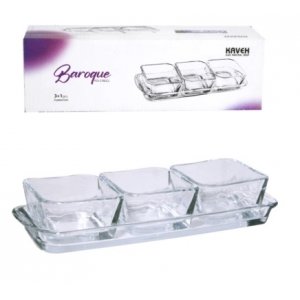 Менажница BAROQUE стекло в подарочной упаковке