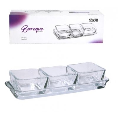 Менажница BAROQUE стекло в подарочной упаковке