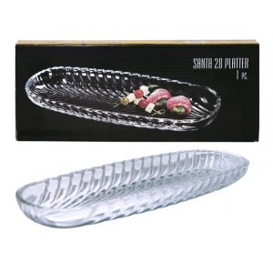 Блюдо овальное SANTA  27.5х11х2см стекло в подарочной упаковке