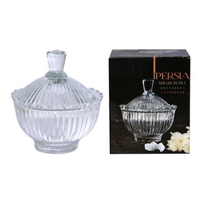 Вазочка с крышкой 260 мл 10.5х10.5х12см PERSIA стекло в подарочной упаковке