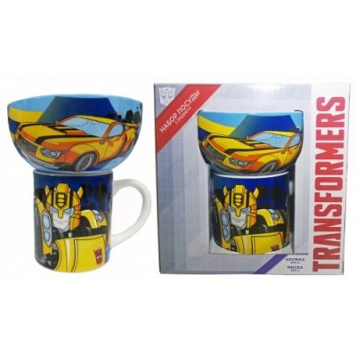 Набор детский 2пр. Transformers Бамблби (кружка 200мл, миска 300мл)