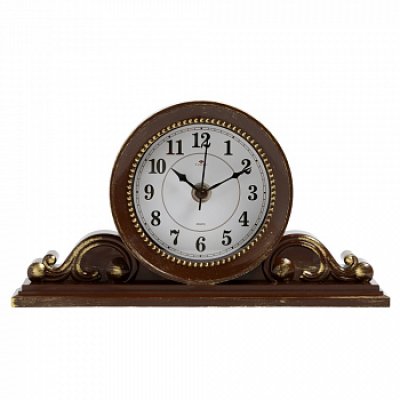 Часы настол. "Классика" 26*14см, корич.с зол. 2514-005
