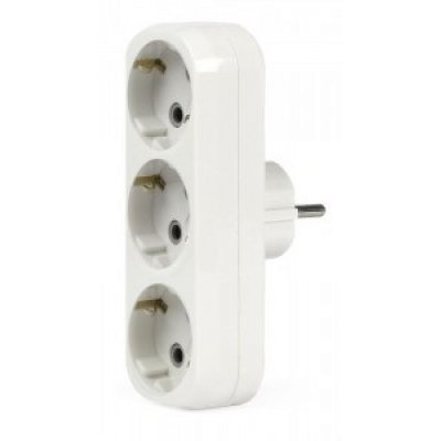 Тройник SmartBuy  SBE-16-A02-3z, 16А (АБС-пластик, линейный, земля, белый)