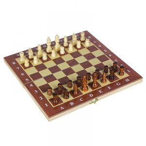 Набор игр 3 в 1 (шашки, шахматы, нарды), 29*29см, дерево