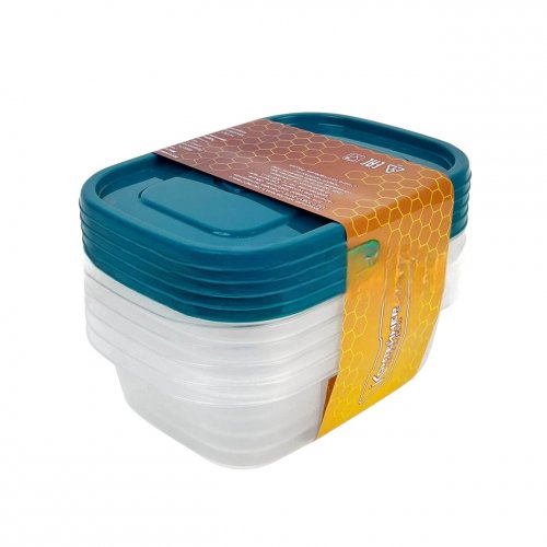 Набор контейнеров 5шт (145*100*40мм по 0,45л), пластик