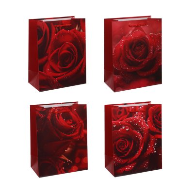 Пакет бумажный подарочный 18*23*10см, арт. 7, 4 дизайна