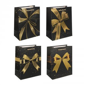 Пакет бумажный подарочный 18*23*10см, арт. 9, 4 дизайна