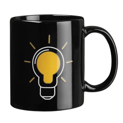 Кружка 350мл Лампочка с терморисунком, керамика