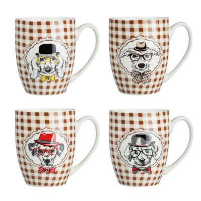 Кружка 350мл Собачки, фарфор, 4 дизайна