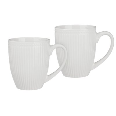 Набор кружек 2шт, 380мл, белый рельеф, фарфор