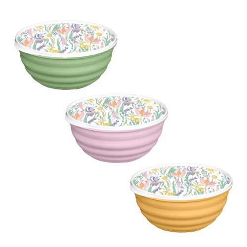 Миска с крышкой 1,1л Ботаника Latina, пластик, 3 цвета