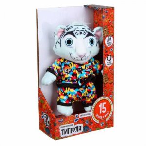 Игрушка мягкая в виде Тигра 30см, звук, п/э