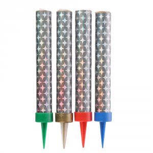 Свеча для торта Фонтан, разноцветный поток искр: красн., зелен., синий, желт,10-12,5см, 30сек, 4 шт