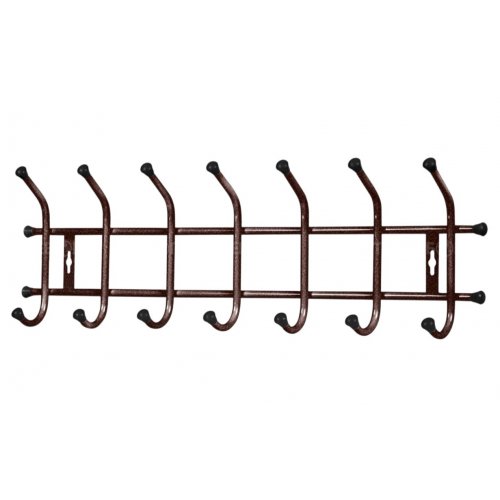 Вешалка настенная 7 крючков, 670*215*85мм, медный антик