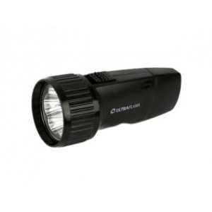 Фонарь ручной Ultraflash LED3859 (акк. 4V 0.4Ah) 5св/д 6500K, до 30м, черный/пластик, вилка 220V