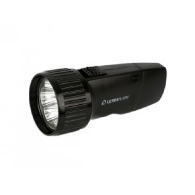 Фонарь ручной Ultraflash LED3859 (акк. 4V 0.4Ah) 5св/д 6500K, до 30м, черный/пластик, вилка 220V