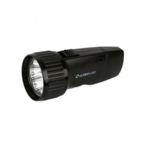 Фонарь ручной Ultraflash LED3859 (акк. 4V 0.4Ah) 5св/д 6500K, до 30м, черный/пластик, вилка 220V