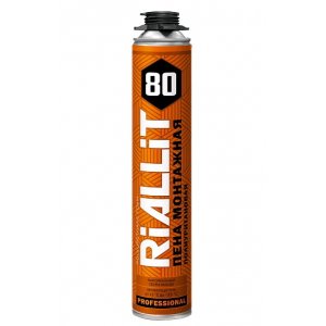 Пена монтажная RIALLIT 80 ЛЕТО профессион. 850мл (1020г) (уп.12)