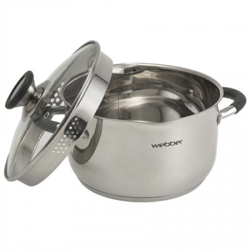 Кастрюля нерж. с крышкой 3,6л WEBBER BE-373/2 (уп.4)