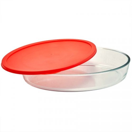 Лоток жаропр. с крышкой 3,5л овальный 35,5*25*8,5см