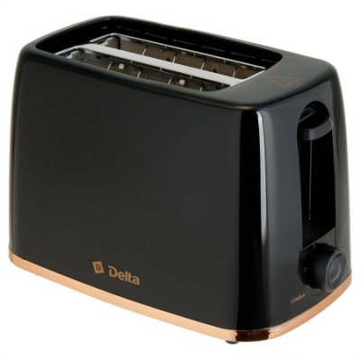 Тостер  DELTA DL-6901  черный: 650 Вт. 6-позиц. таймер (уп.6)