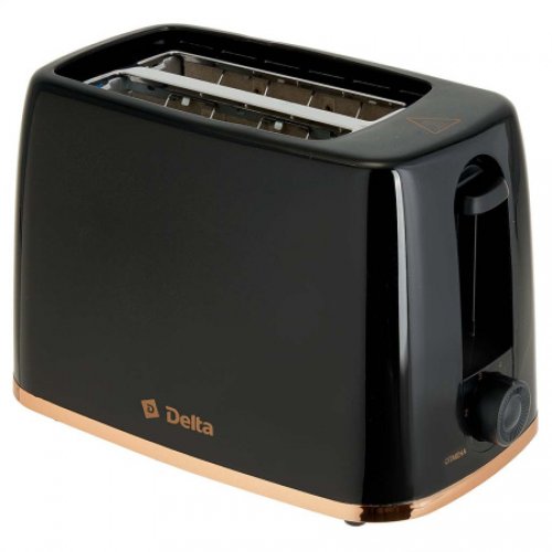 Тостер  DELTA DL-6901  черный: 650 Вт. 6-позиц. таймер (уп.6)