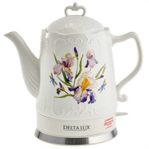 Чайник DELTA LUX DE-1012  корпус из фарфора 