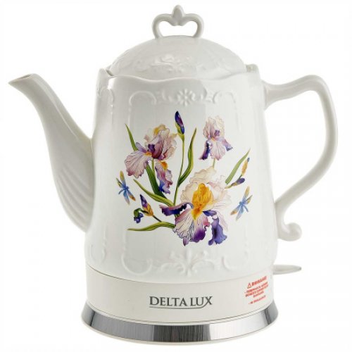 Чайник DELTA LUX DE-1012  корпус из фарфора 