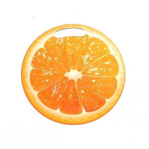 Доска разделочная и сервировочная круглая кухонная "Апельсин в разрезе" 25,5см