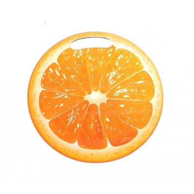 Доска разделочная и сервировочная круглая кухонная "Апельсин в разрезе" 25,5см