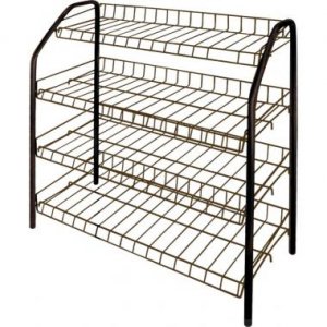 Этажерка для обуви 4-х ярус. металл, медный антик (Д66*Ш28*В70см)