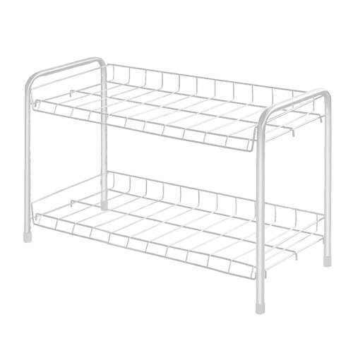 Этажерка для обуви 2-х ярус. металл, матовый белый (Д66*Ш28*В44см)