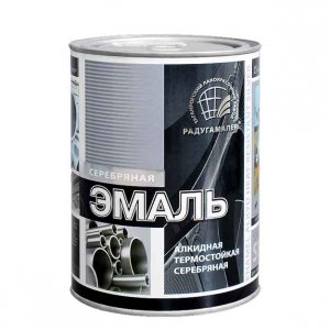 РАДУГА Эмаль алкидная термостойкая серебряная 0,8кг